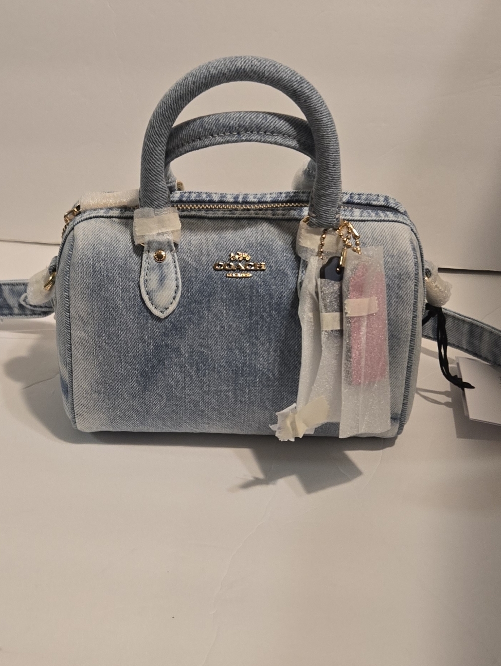 Coach Denim Blue Mini Satchel with Pink Tag - Picture 9 of 13